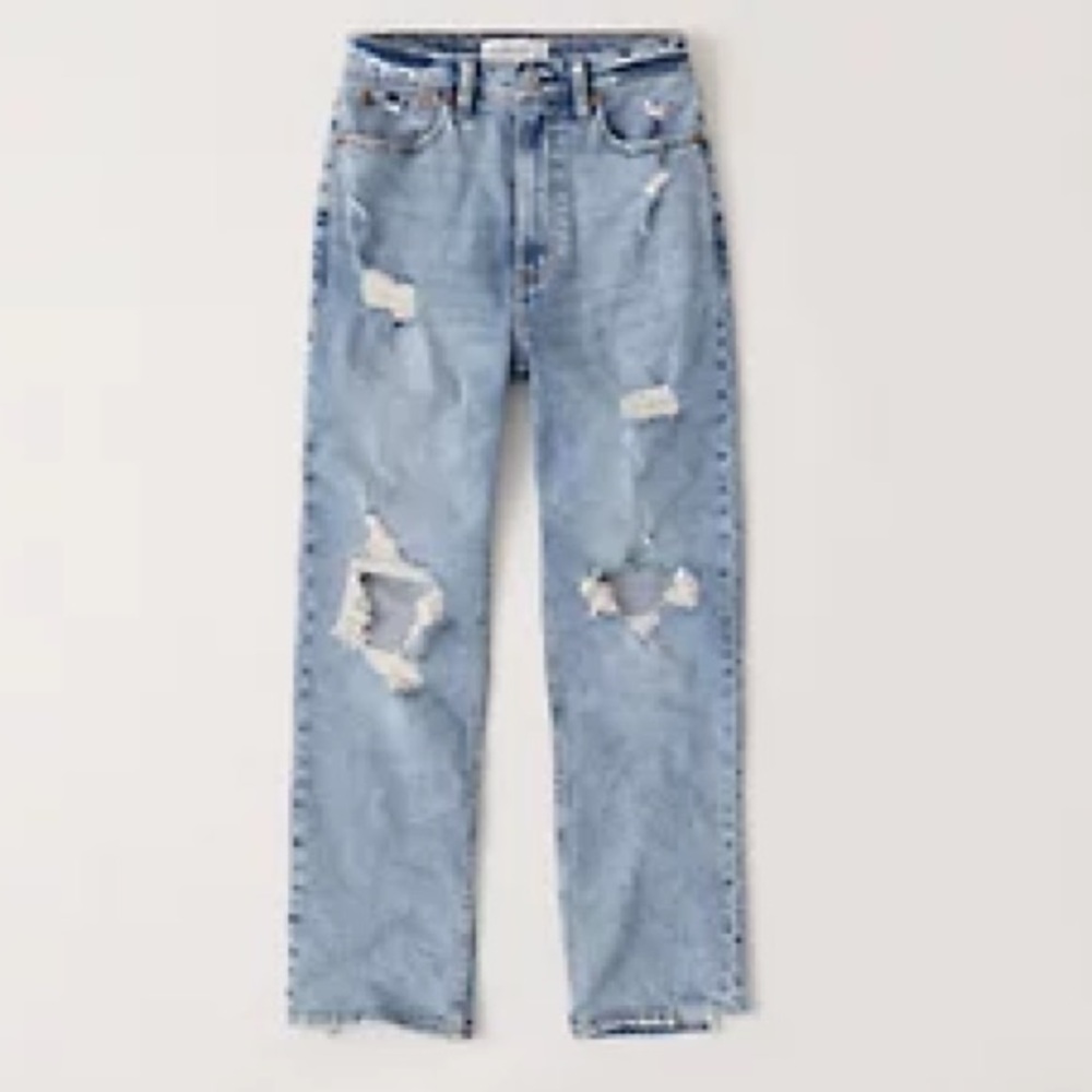 A&F Ultra High Rise Ankle Straight Jeans
